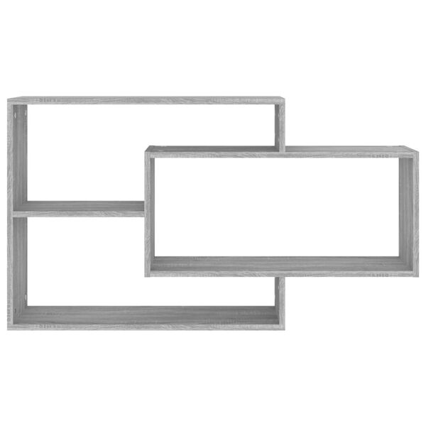 vidaXL Sieninė lentyna, pilka ąžuolo, 104x20x58,5cm, apdirbta mediena