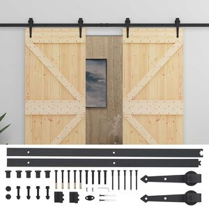 vidaXL Slankios durys 2 vnt. 90 x 210 cm Pu&scaron;ies medienos masyvas