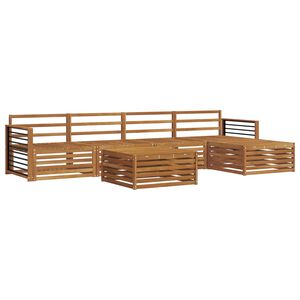 vidaXL Lauko sofos komplektas 6 pcs Natūrali