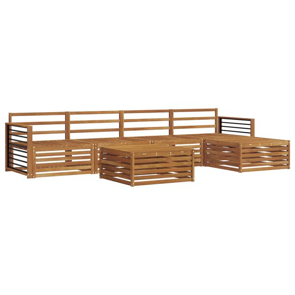 vidaXL Lauko sofos komplektas 6 pcs Natūrali