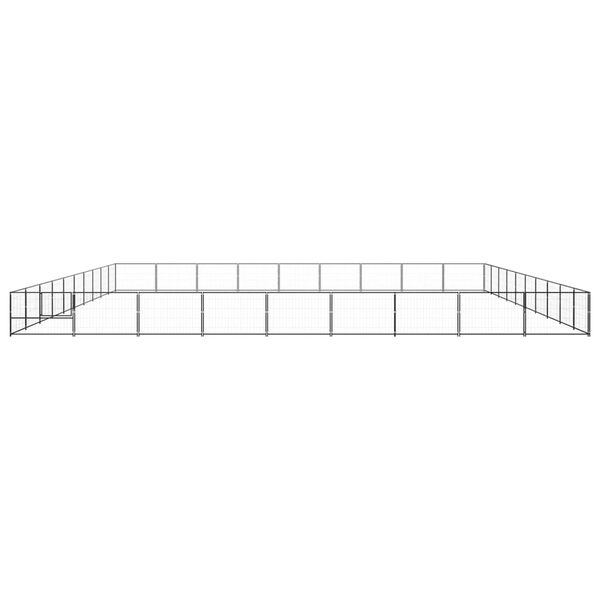 vidaXL Voljeras &scaron;unims, juodos spalvos, 90m&sup2;, plienas