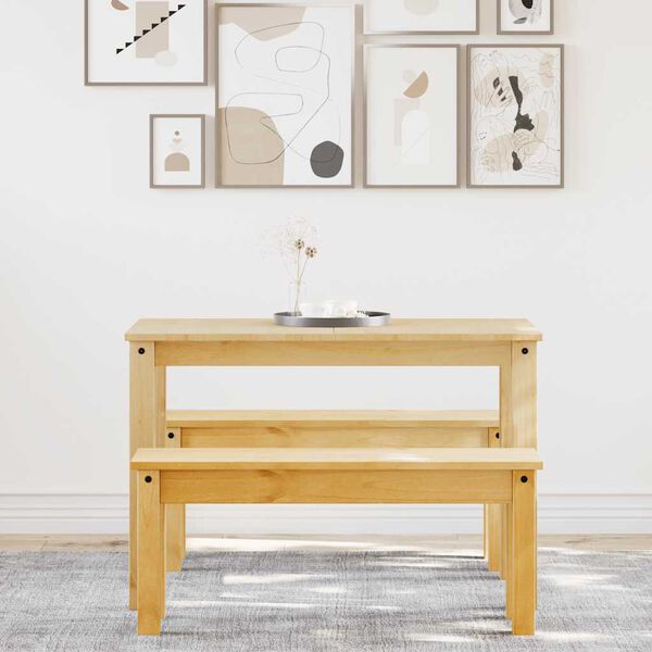 vidaXL Valgomojo komplektas Panama, 3 dalių, pušies masyvas