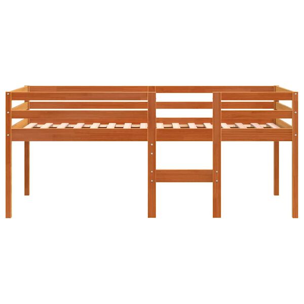 vidaXL Auk&scaron;ta lova, va&scaron;ko ruda, 75x190cm, pu&scaron;ies medienos masyvas