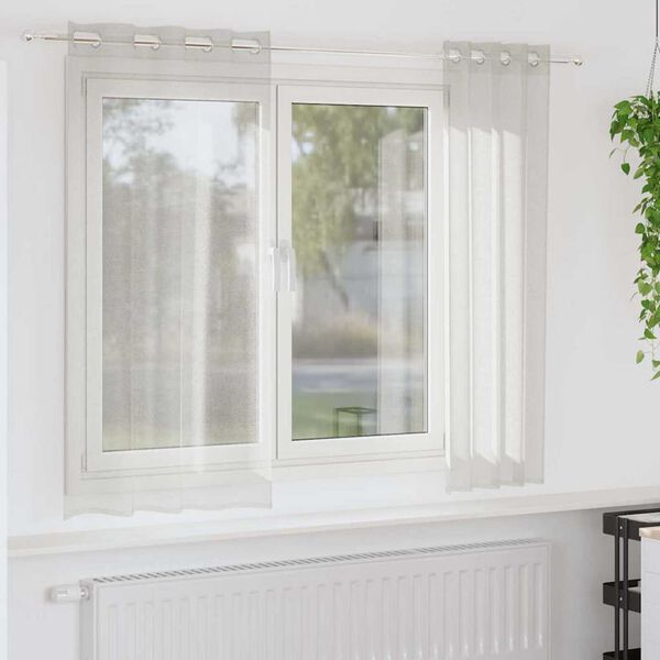 vidaXL Voile Užuolaida 2 pcs Kreminė 175 x 140 cm Poliesteris