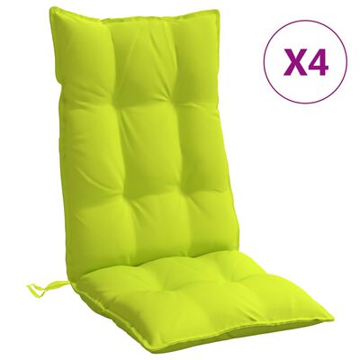 vidaXL Kėdės pagalvėlės, 4vnt., ryškiai žalios, oksfordo audinys