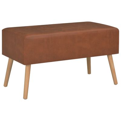 vidaXL Kavos staliukas, rudos spalvos, 80x40x46 cm, dirbtinė oda
