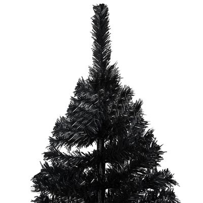 vidaXL Dirbtinė Kalėdų eglutė su žaisliukais, juoda, 240cm, PVC