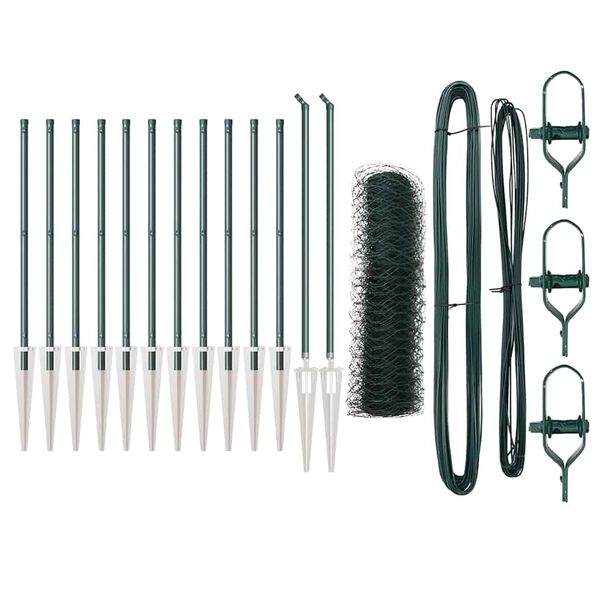 vidaXL Tvorelės stulpas Žalia 25 x 0,6 m (36 mm tinklas)