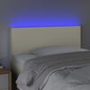 vidaXL Galvūgalis su LED, kreminės spalvos,100x5x78/88cm, dirbtinė oda