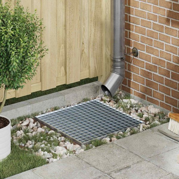 vidaXL Grotelės Sidabro 50 x 50 x 2 cm Kar&scaron;tojo cinkavimo plienas