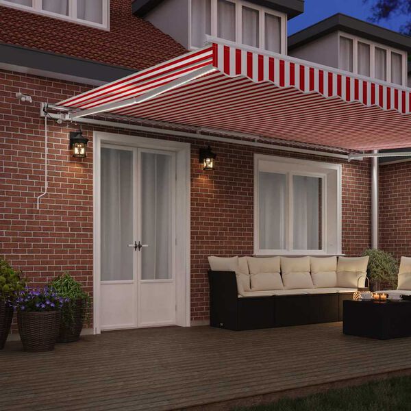 vidaXL I&scaron;traukiama markizė Raudona ir balta 500 &times; 350 cm