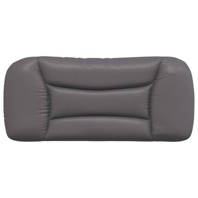 vidaXL Galvūgalio pagalvėlė, pilkos spalvos, 80 cm, dirbtinė oda