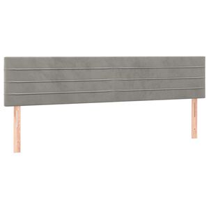 vidaXL Galvūgaliai, &scaron;viesiai pilki, 160x5x78/88 cm, aksominiai