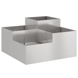 vidaXL Sodo vazonas Sidabro 80 x 80 x 48 cm Nerūdijantis plienas
