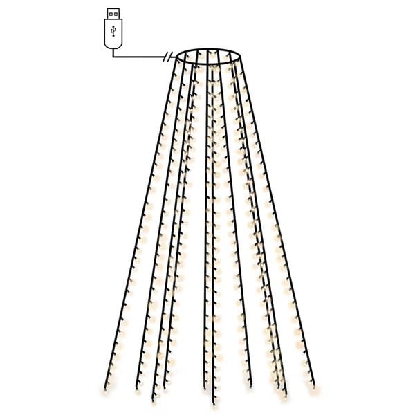 Kalėdų eglutės girlianda su 150 LED lempučių, 150cm