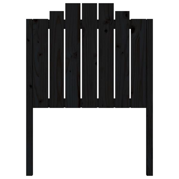 vidaXL Lovos galvūgalis, juodas, 81x4x110cm, pušies medienos masyvas