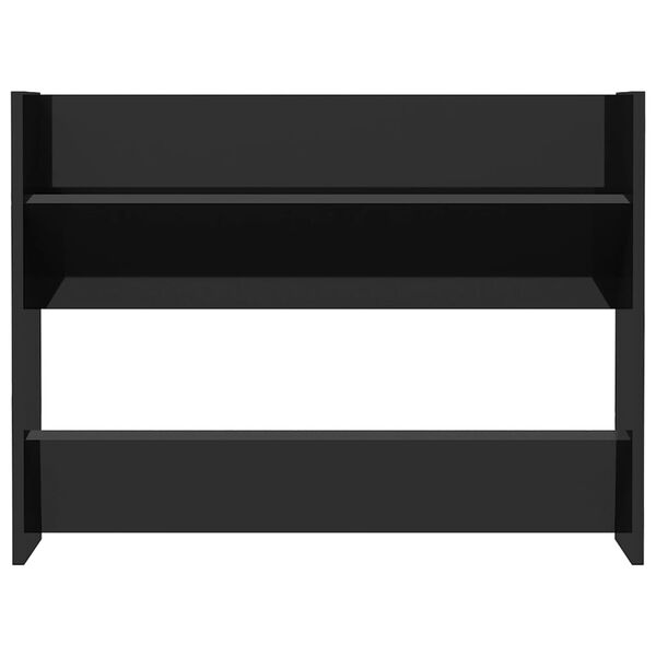 vidaXL Sieninė spintelė batams, juoda, 80x18x60cm, apdirbta mediena