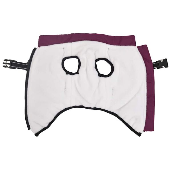 vidaXL Šunų kailis su diržais, atsparus vandeniui, violetinis, L24