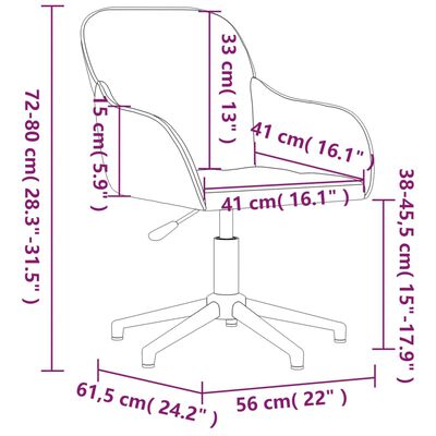 vidaXL Pasukama biuro kėdė, šviesiai pilkos spalvos, aksomas