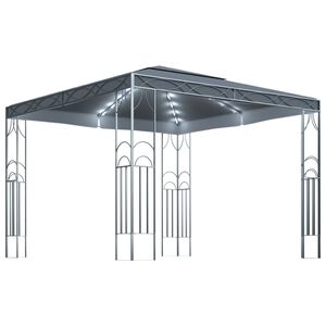vidaXL Pavėsinė su lemputėmis LED, antracito, 3x3 m