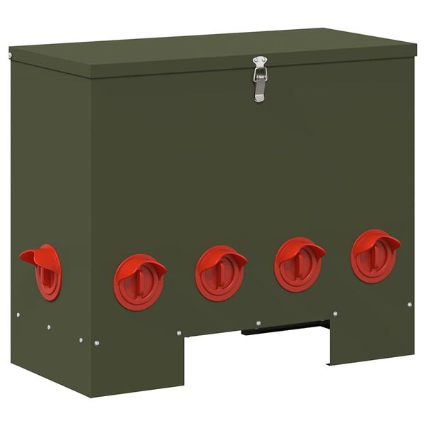 vidaXL Vi&scaron;tų lesykla 2 pcs Alyvuogių žalia 60,5 x 29 x 51 cm