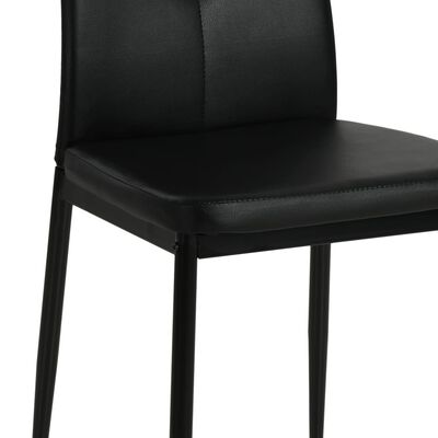 vidaXL Valgomojo kėdės, 6vnt., juodos, dirbtinė oda