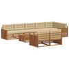 vidaXL Lauko sofos komplektas su pagalve 9 pcs Natūralus ir bežinis