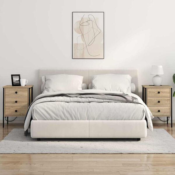 vidaXL &Scaron;alia lovos spintelė su stalčių Sonoma ąžuolas 42 x 41 x 61 cm