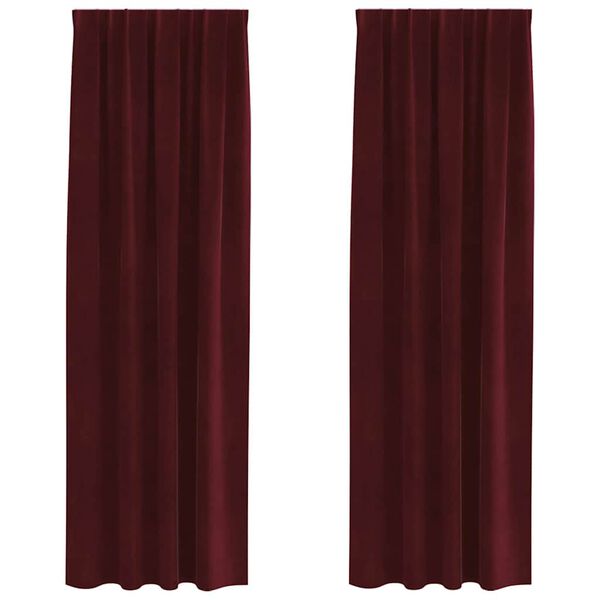 vidaXL Užtemdymo užuolaidos 2 pcs Vyno raudona 140 x 260 cm Aksomas