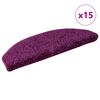 vidaXL Laiptų kilimėliai, 15 vnt., 65x21x4 cm, violetiniai, pusapvaliai, dideli