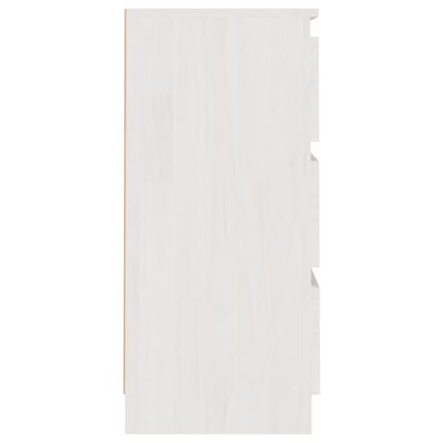 vidaXL Naktinė spintelė, balta, 40x29,5x64cm, pušies medienos masyvas