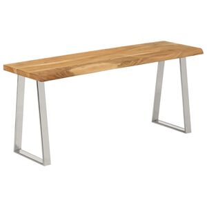 vidaXL Suoliukas su gyvu kra&scaron;tu, 105cm, akacijos medienos masyvas