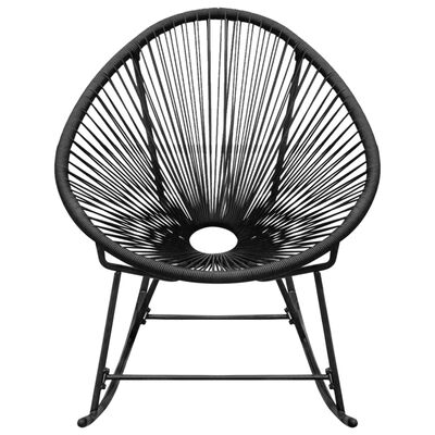 vidaXL Supamoji sodo kėdė, sintetinis ratanas, juoda