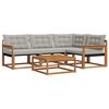 vidaXL Lauko sofos komplektas 5 pcs Natūrali ir &scaron;viesiai pilka