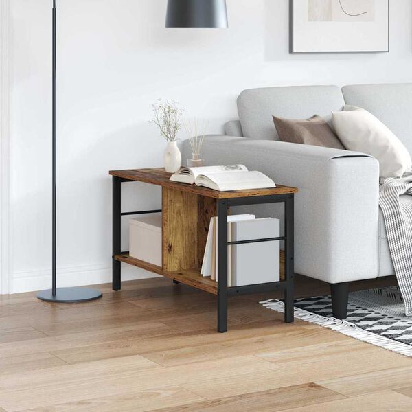 vidaXL Knygų lentyna Senovinis medis 82 x 32 x 47 cm Apdirbta mediena