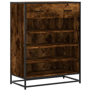 vidaXL Spintelė batams, dūminio ąžuolo, 75x38x97,5cm, mediena/metalas