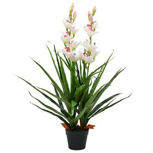 vidaXL Dirbtinė Cymbidium orchidėja su vazonu, 100cm, žalia