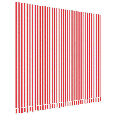 vidaXL Pakaitinis audinys markizei, raudonas/baltas, 4x3,5m, dryžuotas