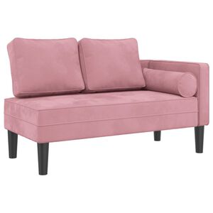 vidaXL Poilsio sofa su pagalvėlėmis, rožinės spalvos, aksomas