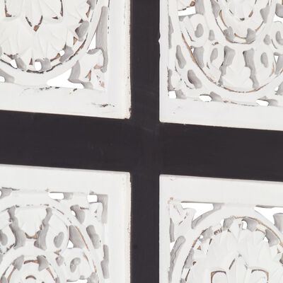 vidaXL Sienos plokštė, juoda/balta, 40x80x1,5cm, MDF, raižyta rankomis
