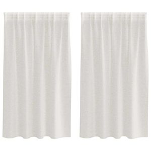 vidaXL Voile Užuolaida 2 pcs Kreminė 140 x 140 cm Poliesteris