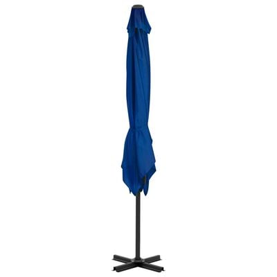 vidaXL Gembinis skėtis su aliuminiu stulpu, tamsiai mėlynas, 250x250cm