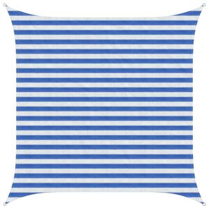 vidaXL Saulės &scaron;e&scaron;ėlio audinys Mėlyna ir balta 2,5 x 2,5 m HDPE