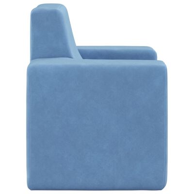 vidaXL Vaikiška sofa, mėlynos spalvos, minkštas pliušas