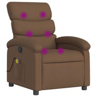 vidaXL Atlošiamas masažinis krėslas, rudos spalvos, audinys