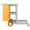 vidaXL Valymo vežimėlis su nuimamu mai&scaron;u, 3 auk&scaron;tų, PP ir audinys