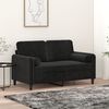 vidaXL Dvivietė sofa su pagalvėmis, juodos spalvos, 120cm, aksomas