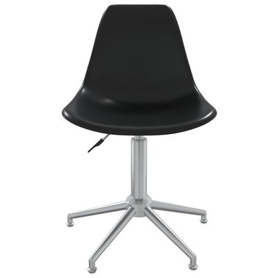 vidaXL Pasukamos valgomojo kėdės, 2vnt., juodos spalvos, PP