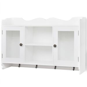 Sieninė spintelė-eksponavimo lentyna, baltos spalvos, MDF