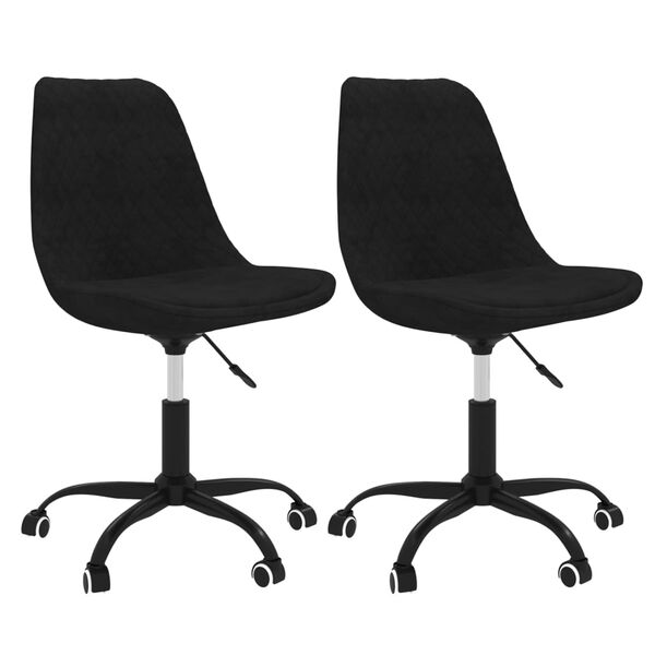 vidaXL Pasukamos valgomojo kėdės, 2vnt., juodos spalvos, audinys